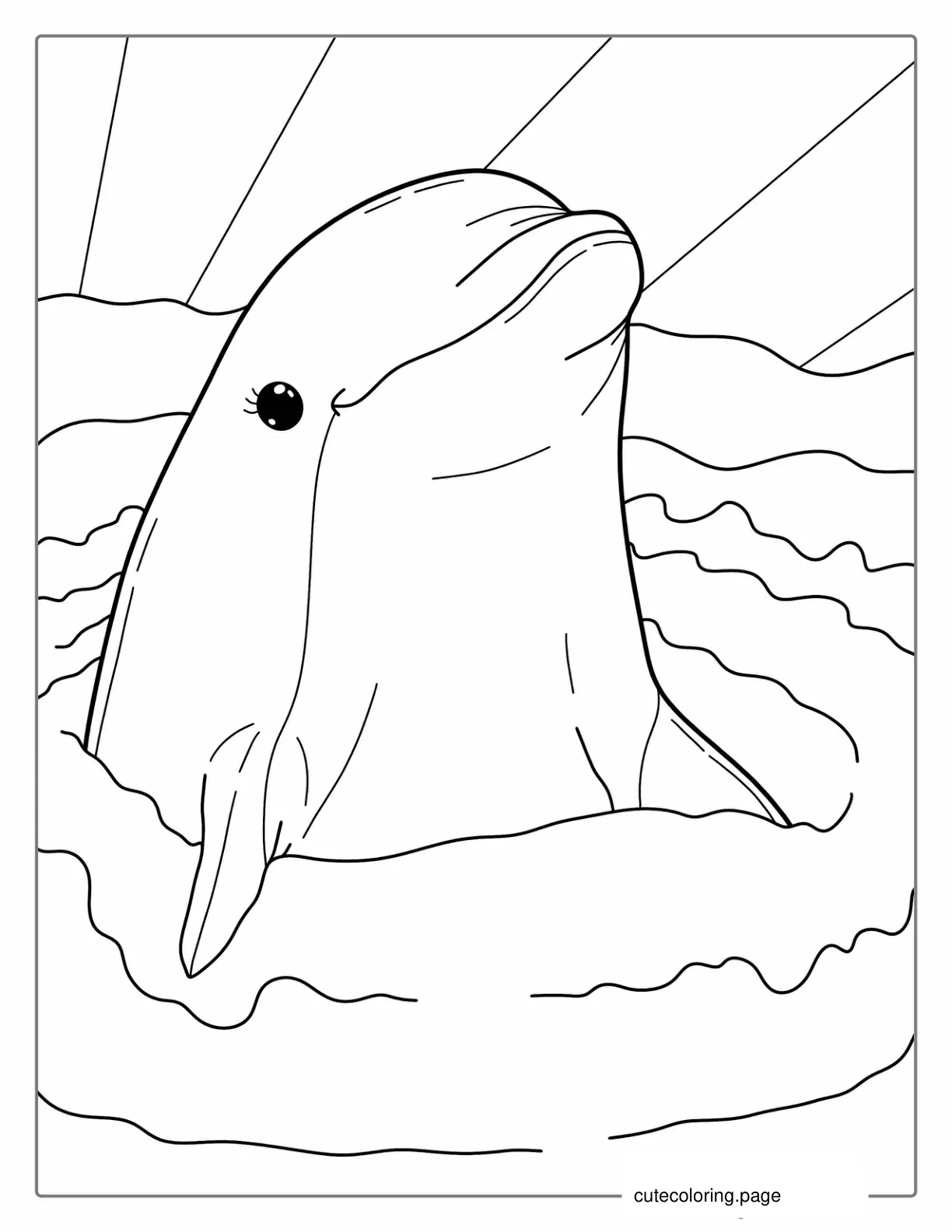 Smiling Dolphin Coloring Sheet For Kids coloring page