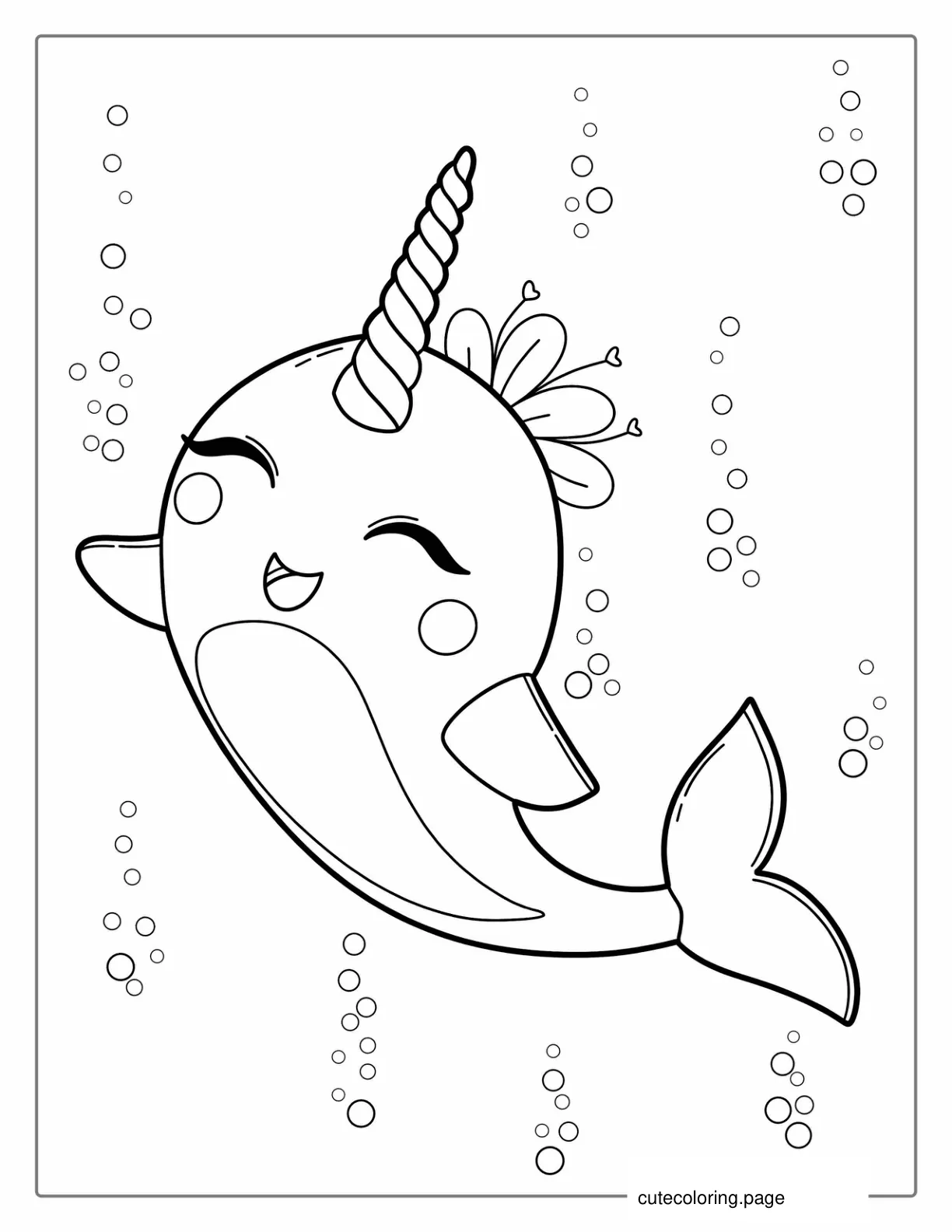 Unicorn Dolphin Coloring Page For Kids coloring page