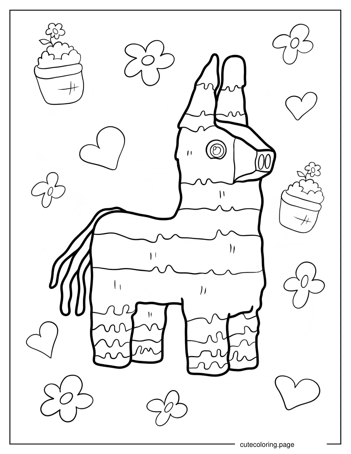 Donkey Pinata Coloring Page For Kids coloring page