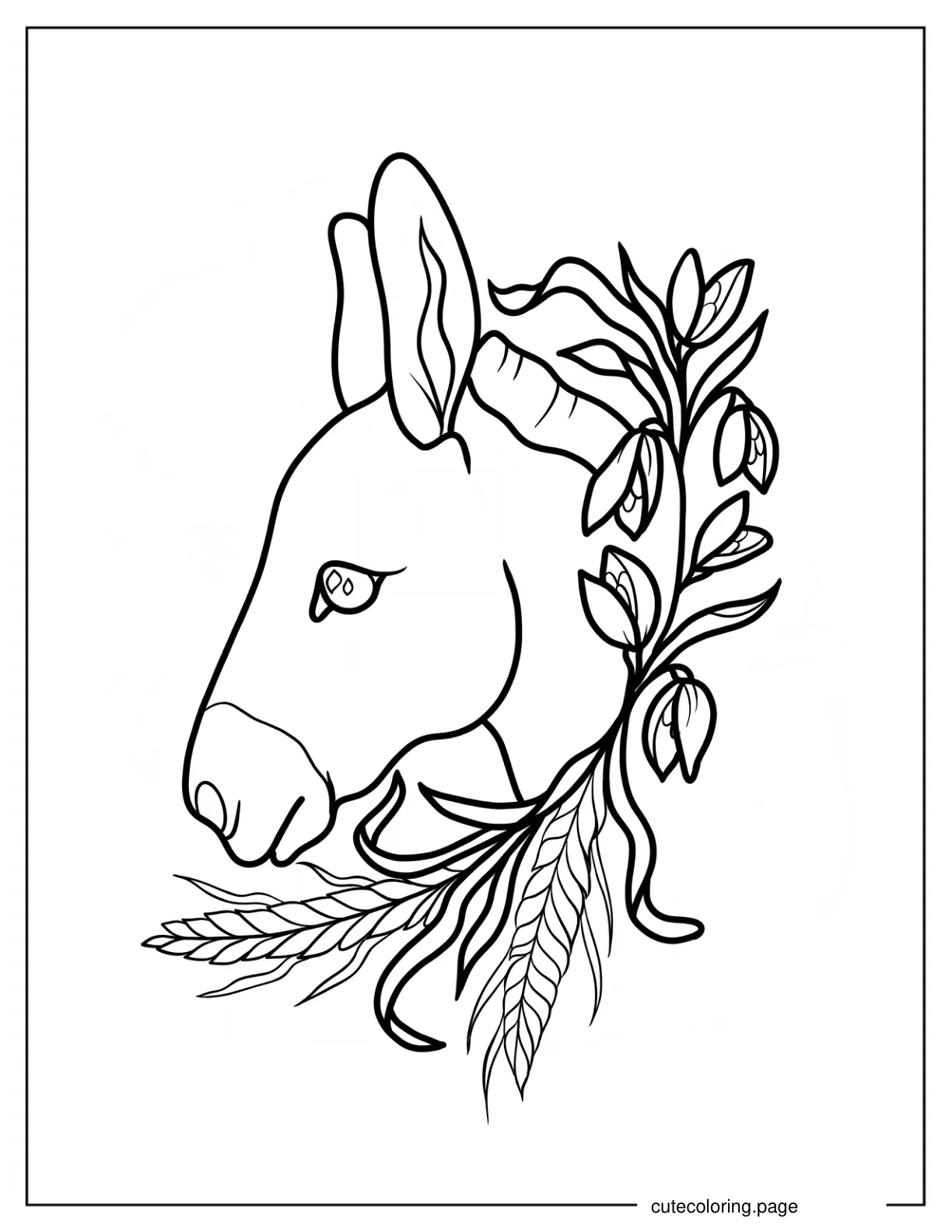 Side View Of Donkey Face Coloring Page coloring page