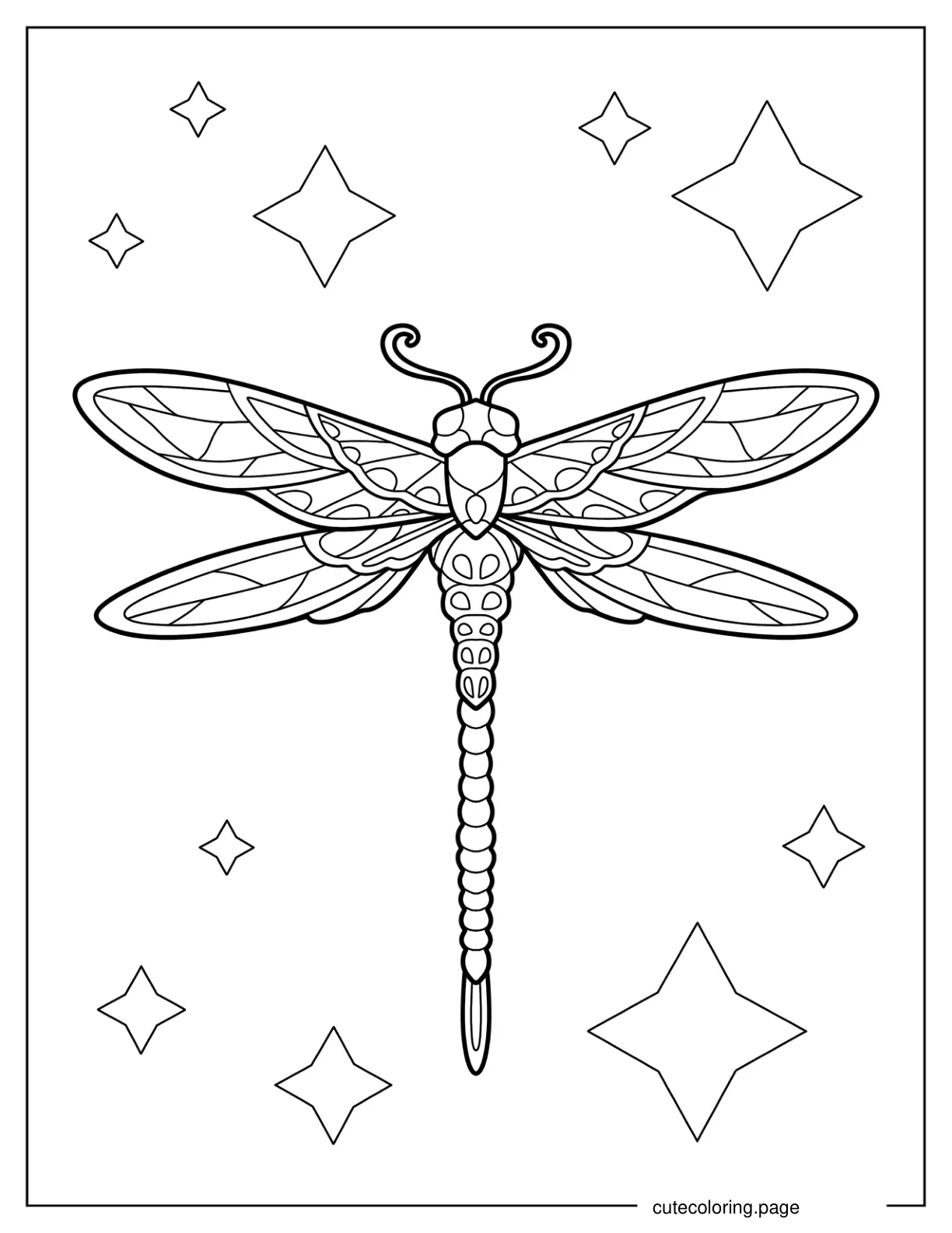 Butterfly Dragonfly Coloring Page 2 coloring page