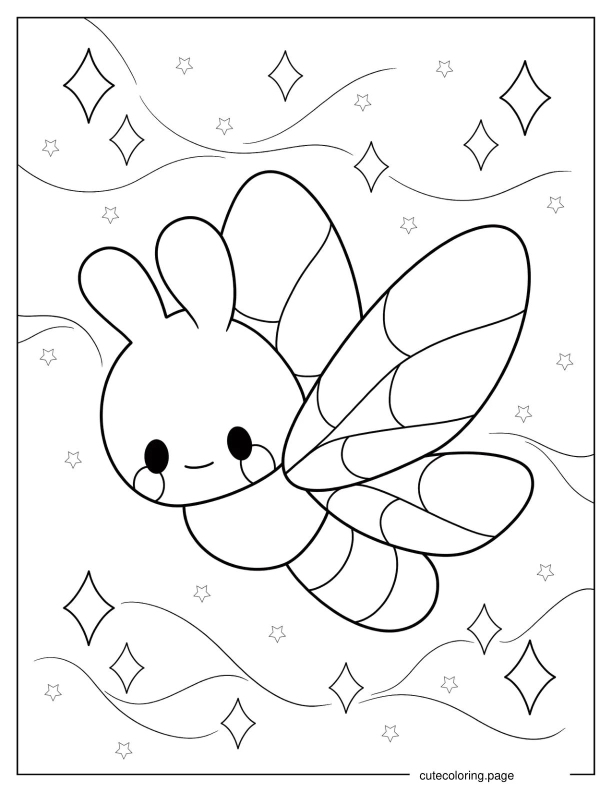 Cute Dragonfly In The Air Coloring Page For Preschoolers 2 coloring page