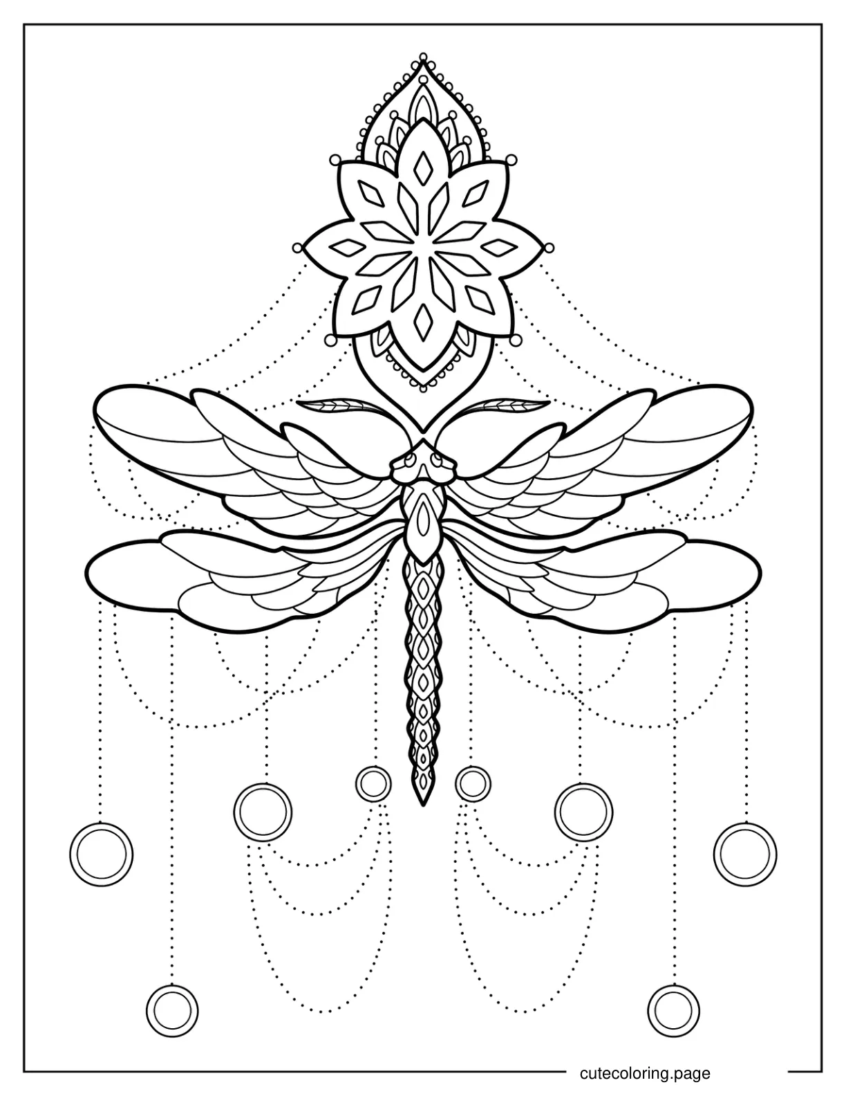 Dragonfly Mandala 2 coloring page