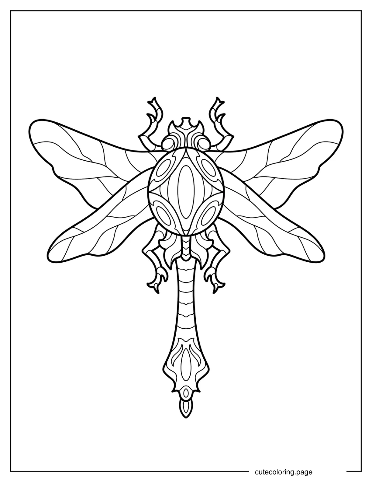 Intricate Dragonfly Design Coloring Page 2 coloring page