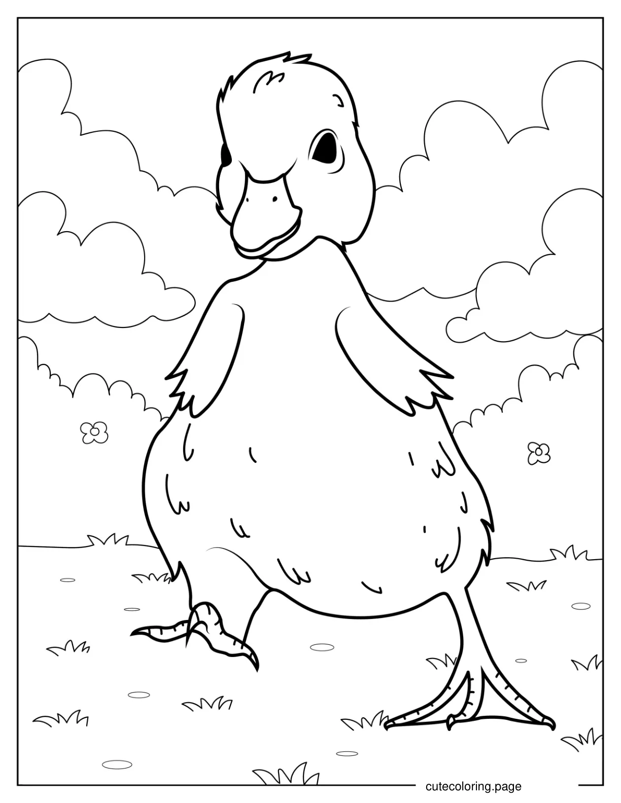 Baby Ducklings Walking For The First Time coloring page