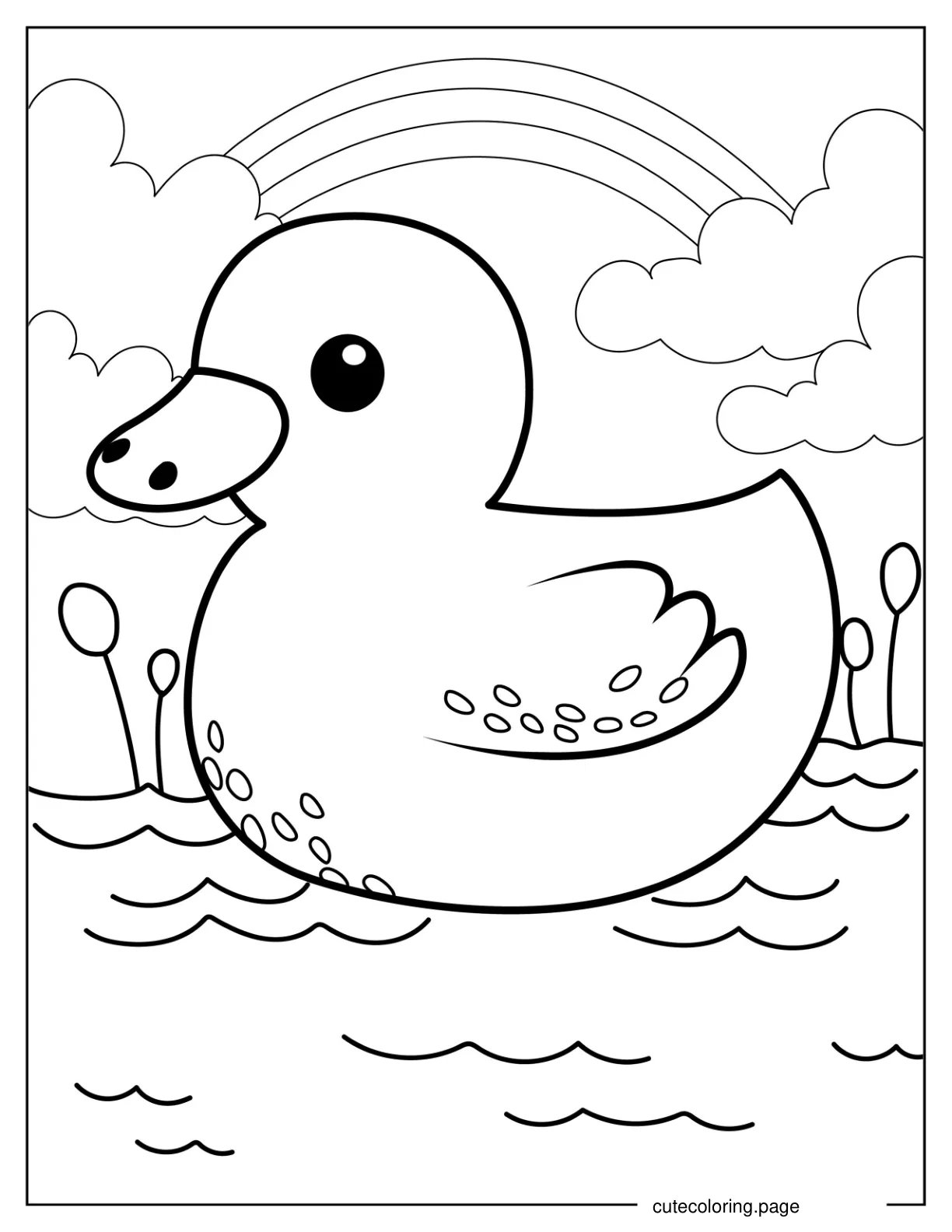 Coloring Page Of An Easy To Color Duck coloring page