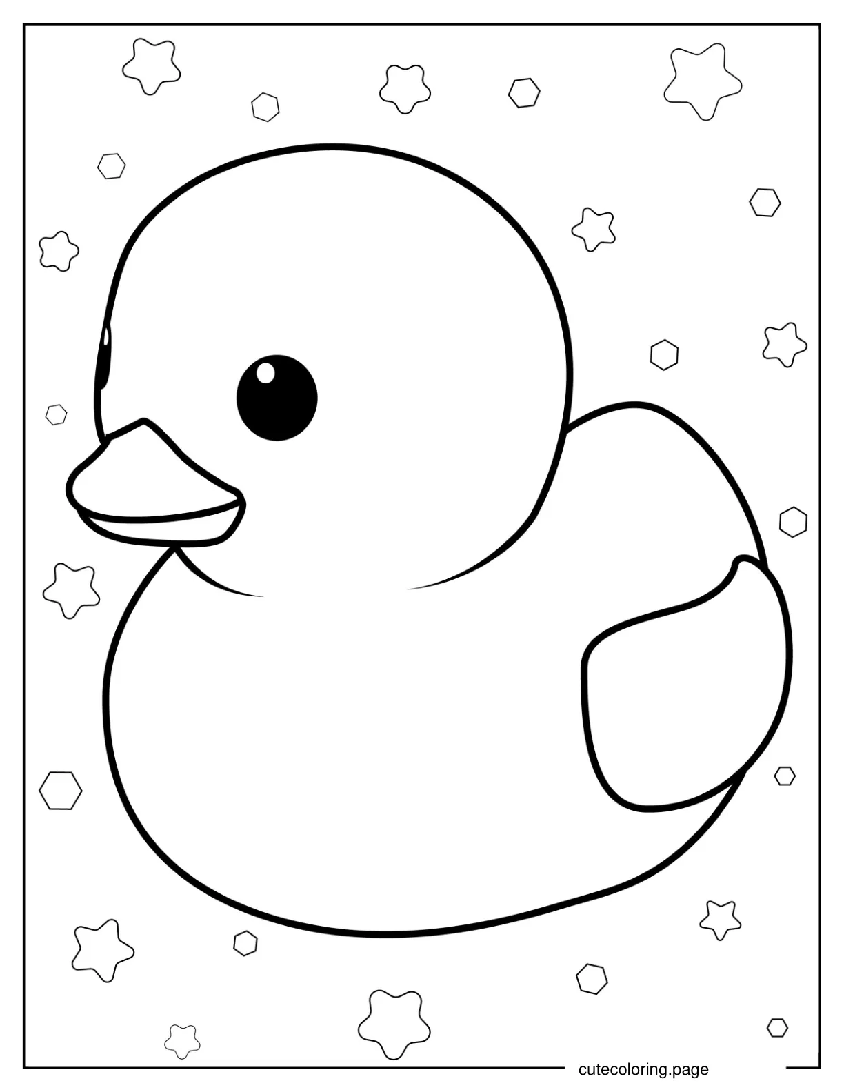 Easy Outline Of a Rubber Duck coloring page