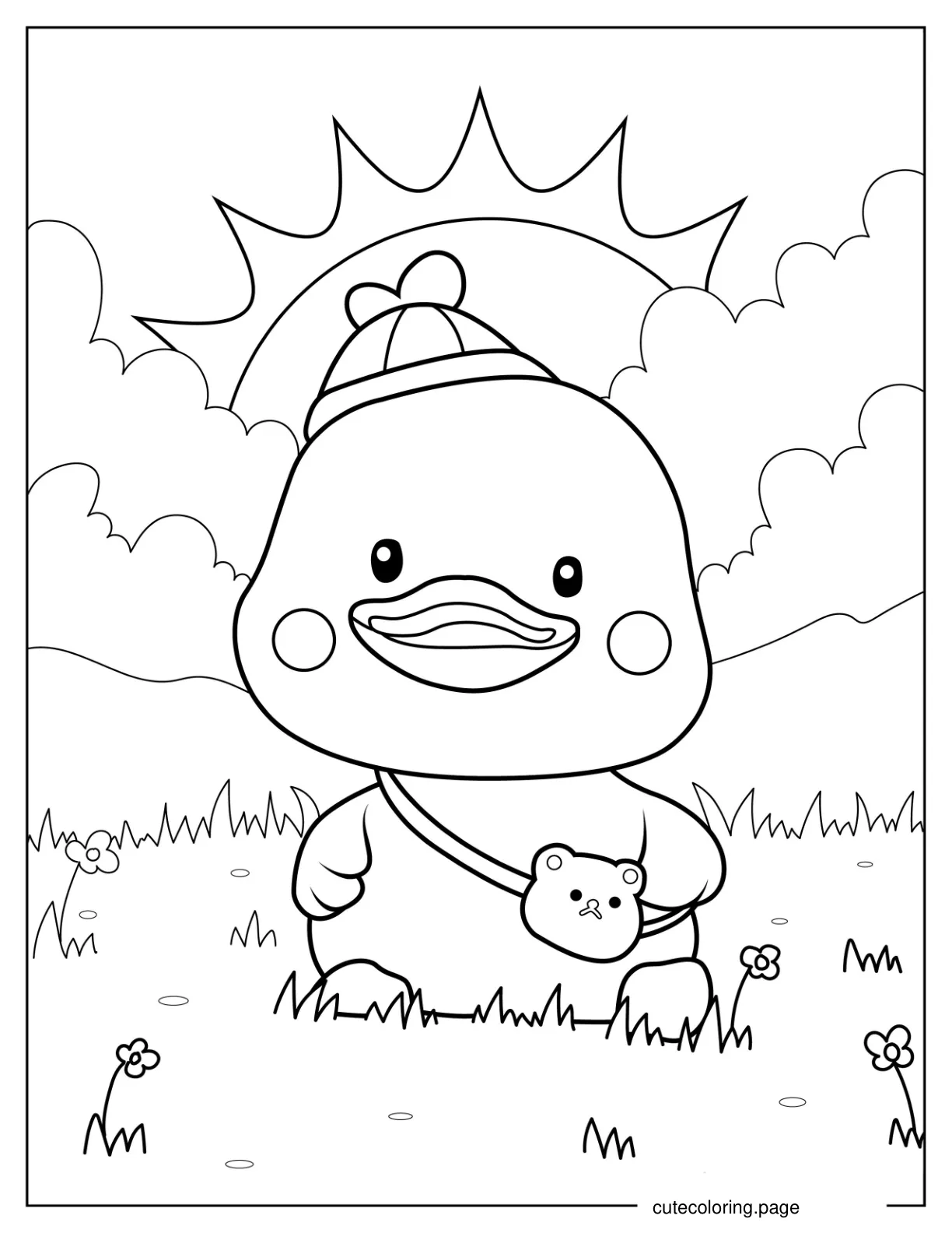 Kawaii Duck Coloring Page coloring page