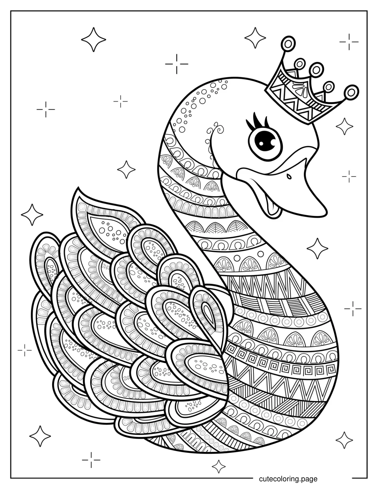 Mandala Duck Coloring Page coloring page