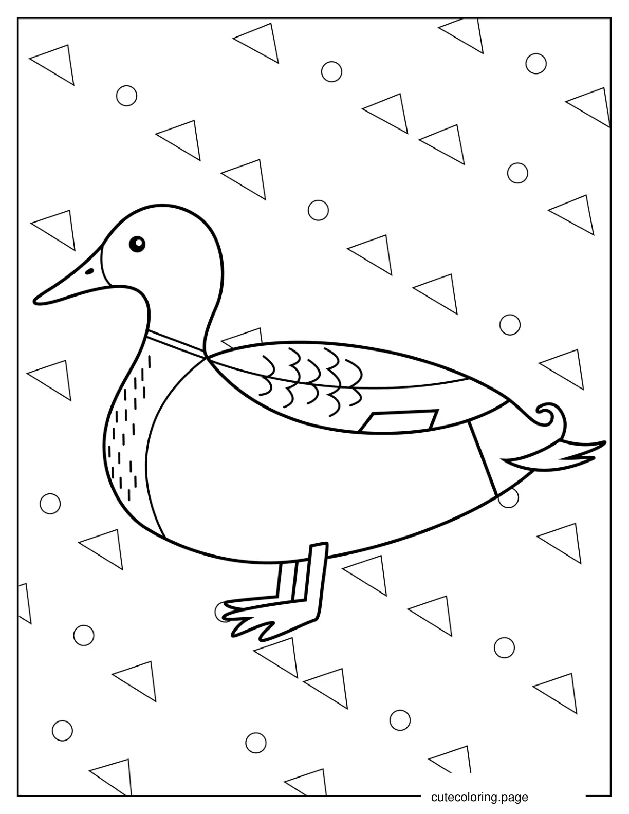 Simple Outline Of a Duck To Color coloring page