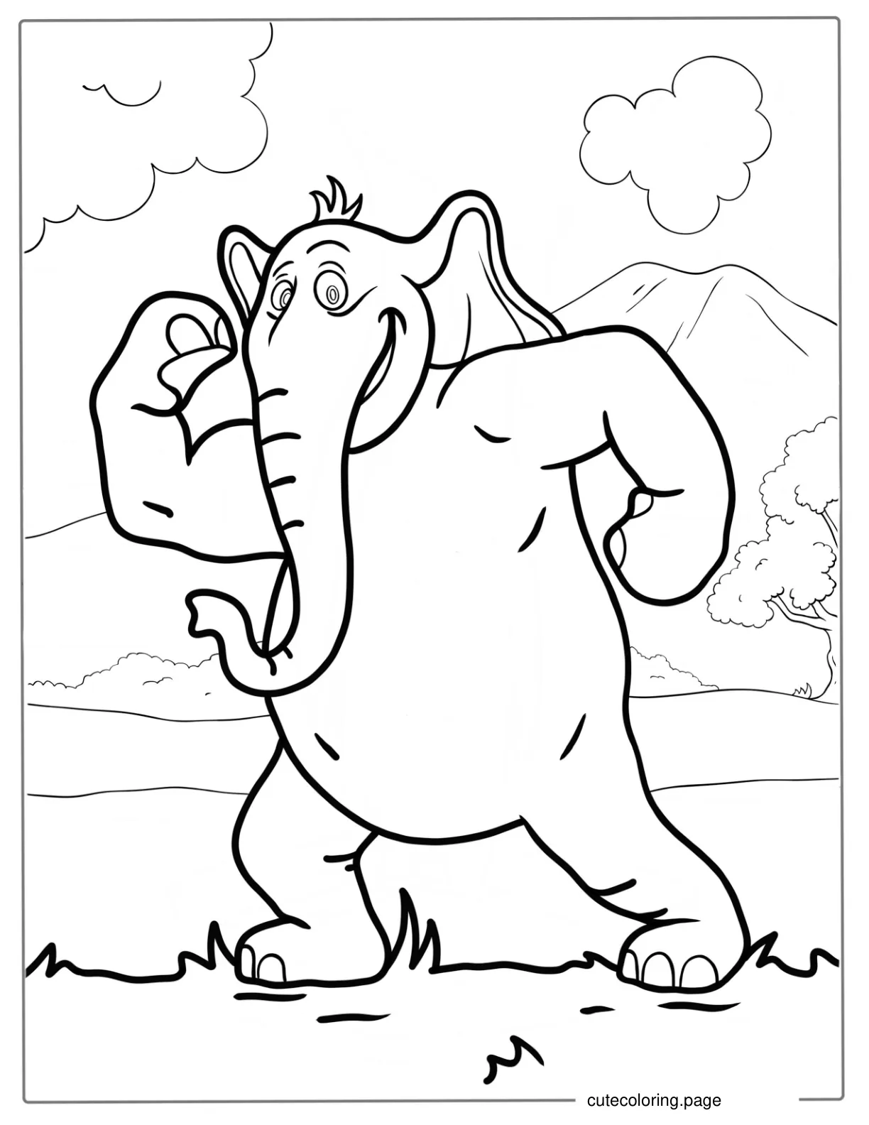 Dr. Seuss Horton The Elephant Coloring Page coloring page