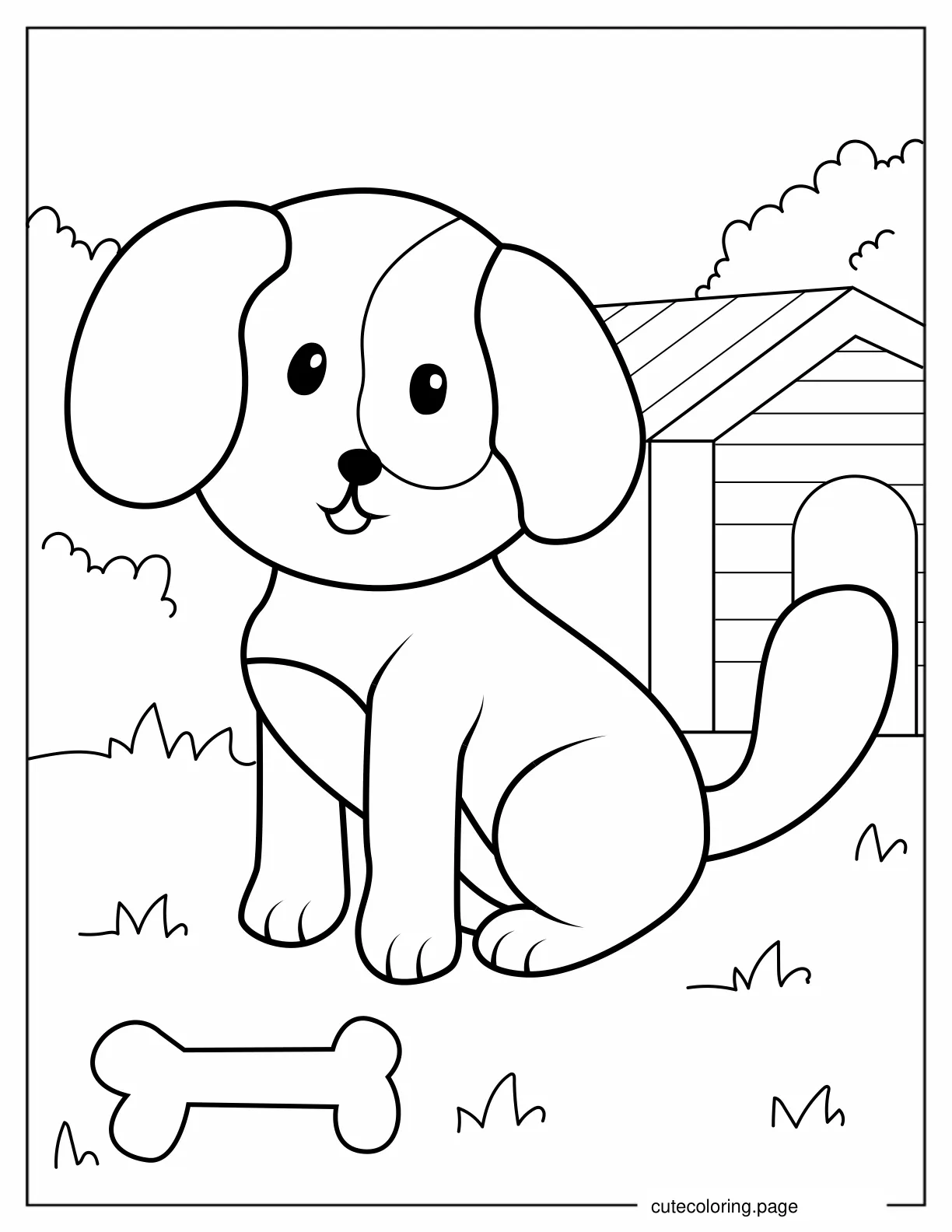 Cute Farm Dog Coloring Page coloring page