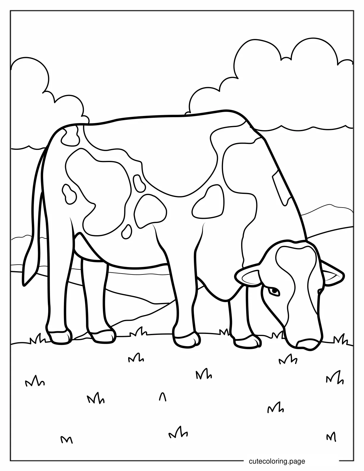 Dairy Farm Cow Coloring Sheet coloring page