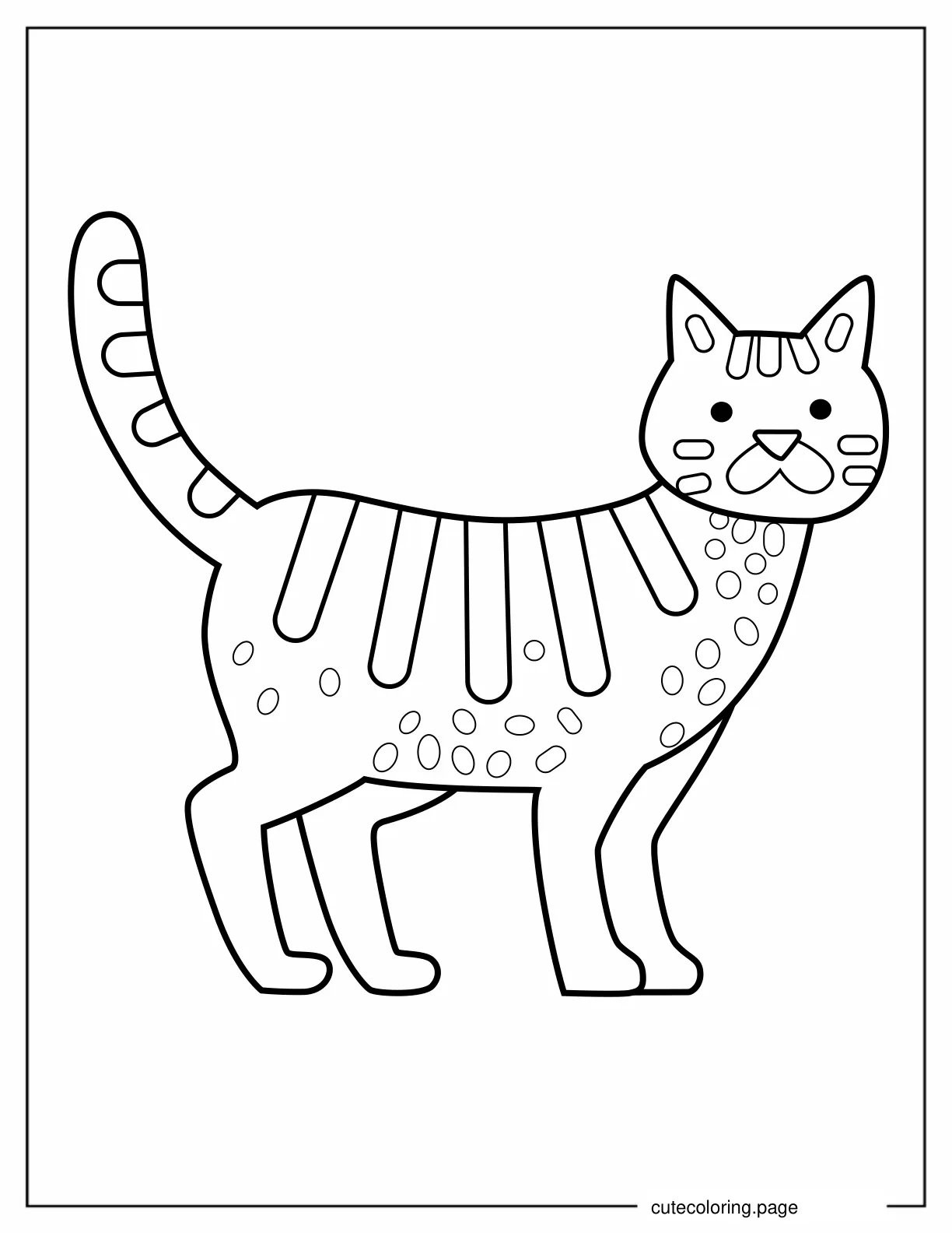 Farm Cat Coloring Page coloring page