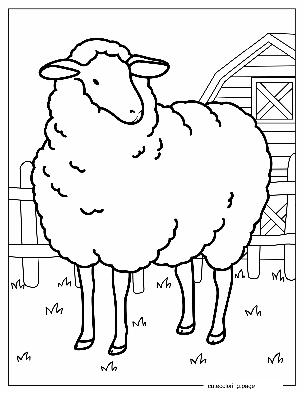 Fluffy Farm Bred Sheep coloring page