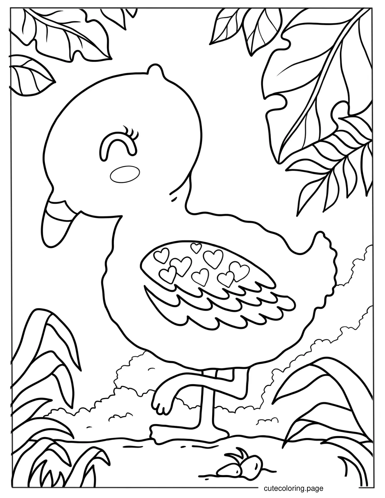 Cute Baby Cartoon Flamingo For Preschoolers coloring page