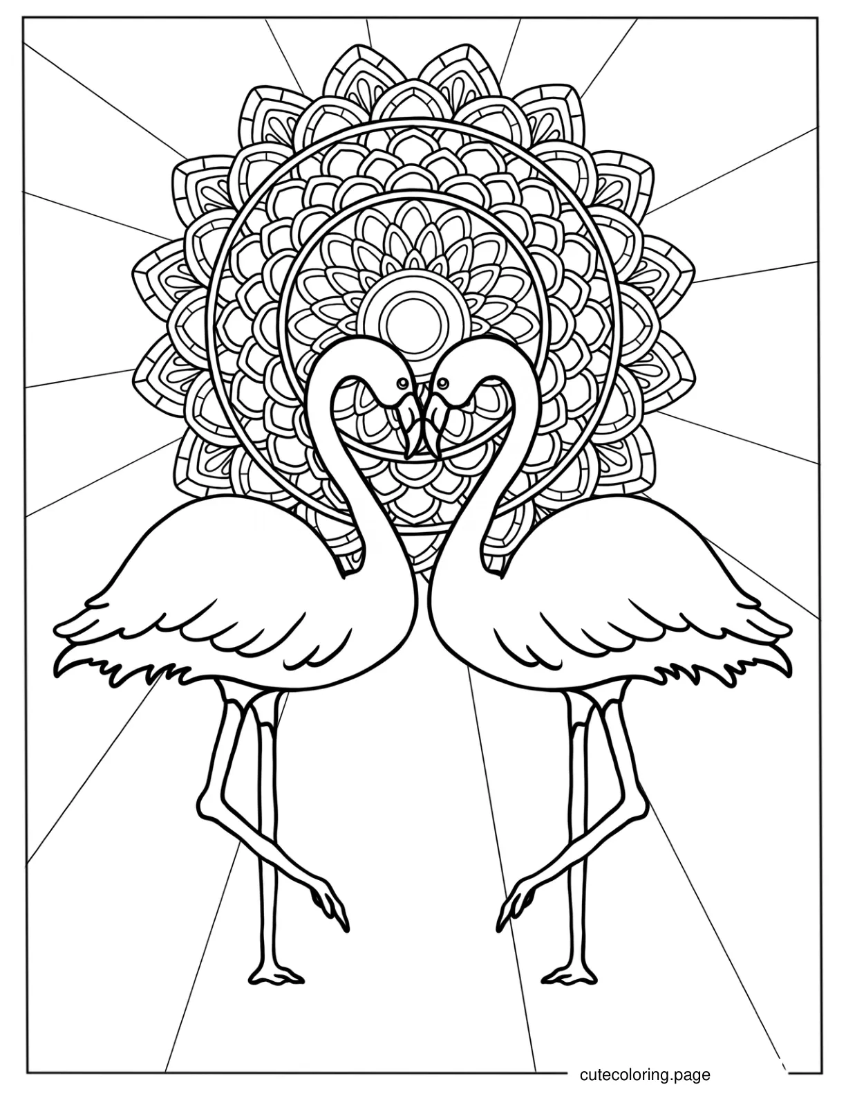 Easy Flamingo Mandala coloring page