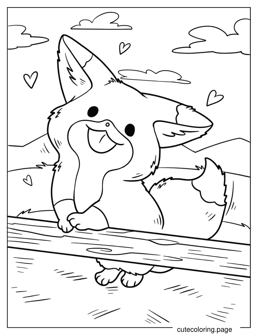 Easy Fox Coloring Sheet For Preschoolers coloring page