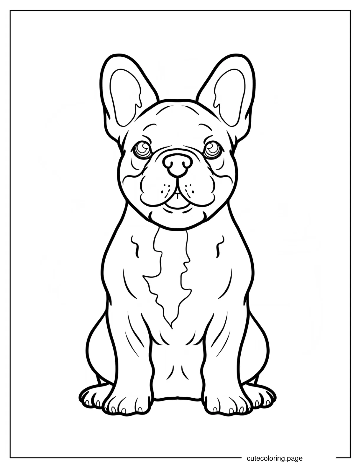 Easy French Bulldog Coloring Page For Kids coloring page