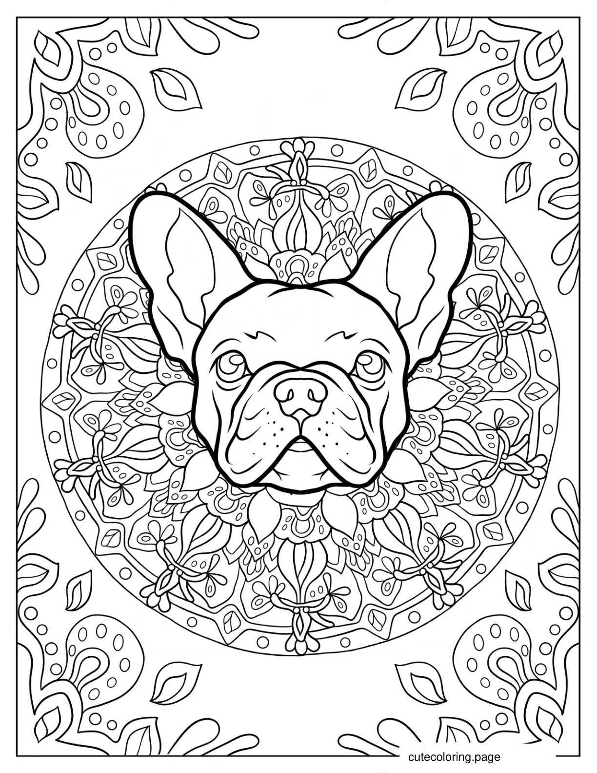 French Bulldog Mandala coloring page