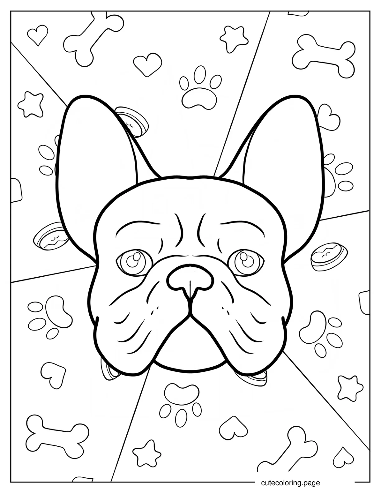 French Bulldog Space Coloring Page coloring page