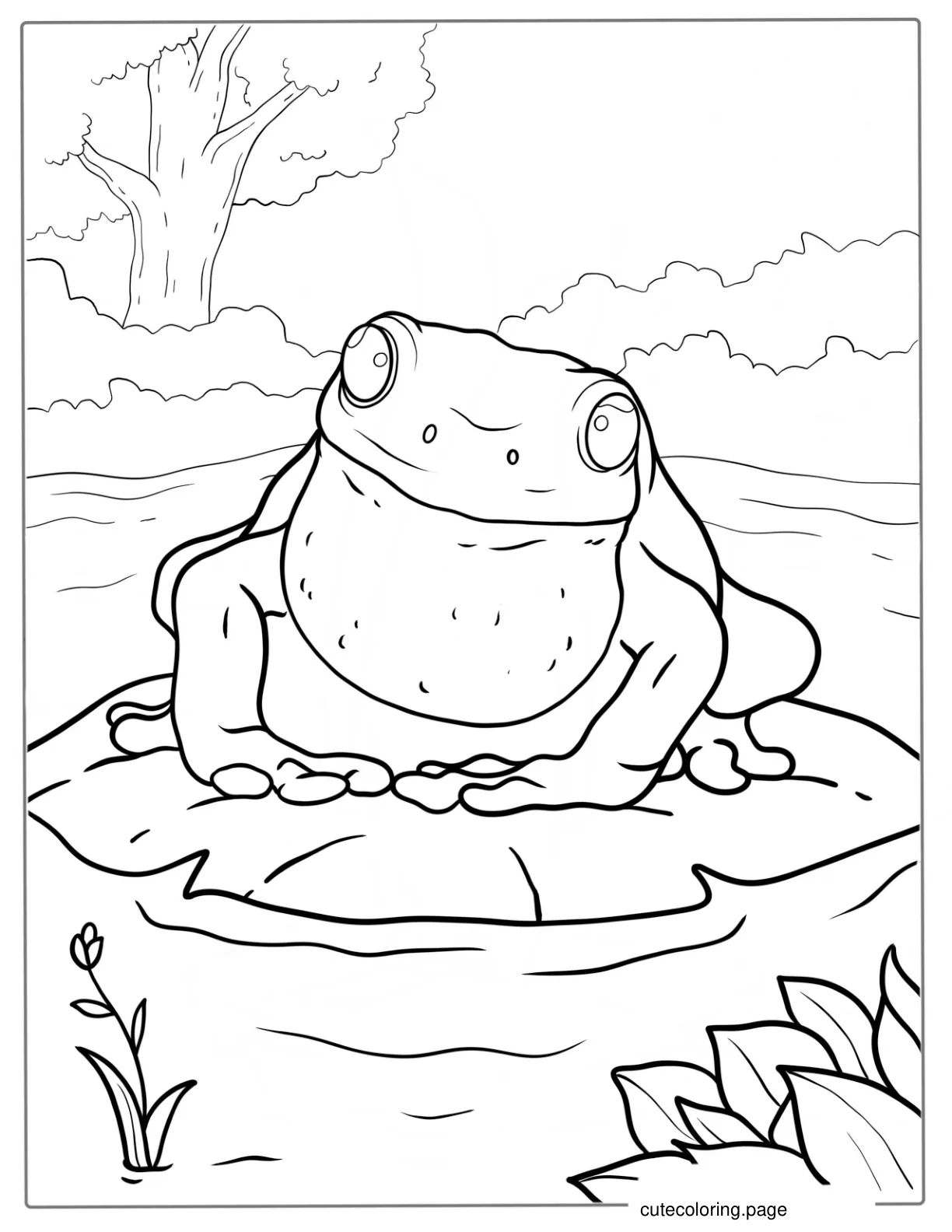 Frog With Vocal Sac Coloring Sheet For Kids coloring page