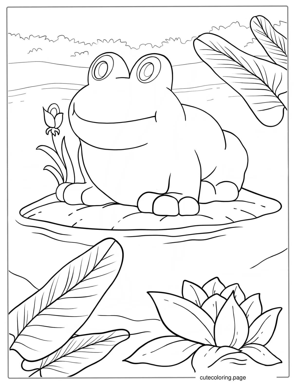 Simple Outline Of Frog To Color coloring page