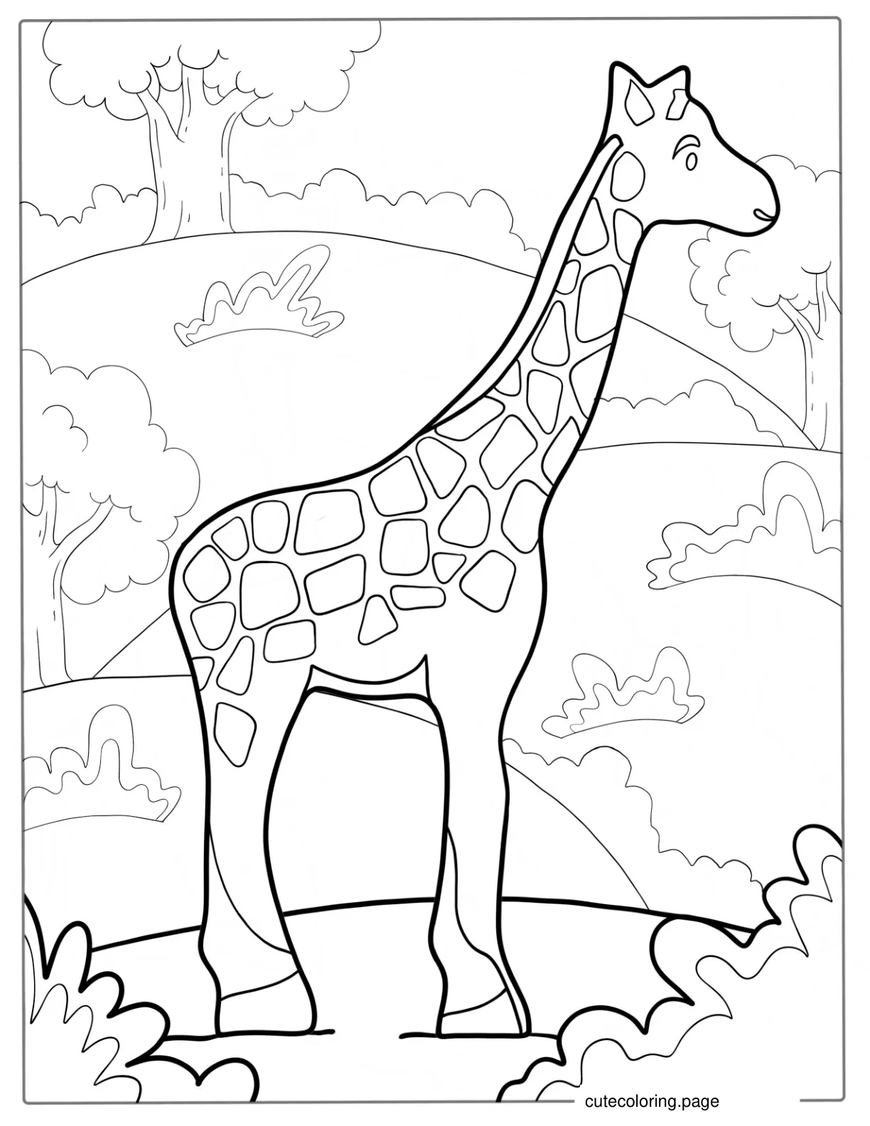 Coloring Picture Of a Giraffe For Toddlers coloring page