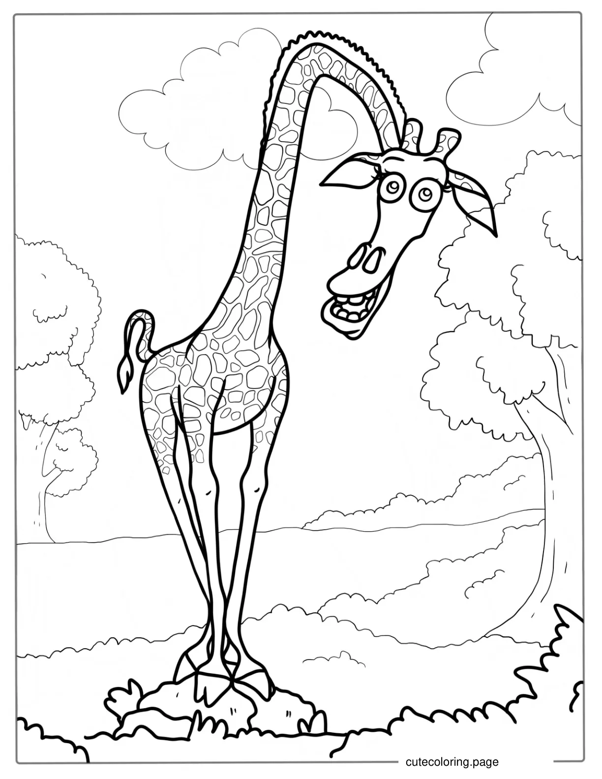 Coloring Sheet Of Melman Giraffe coloring page