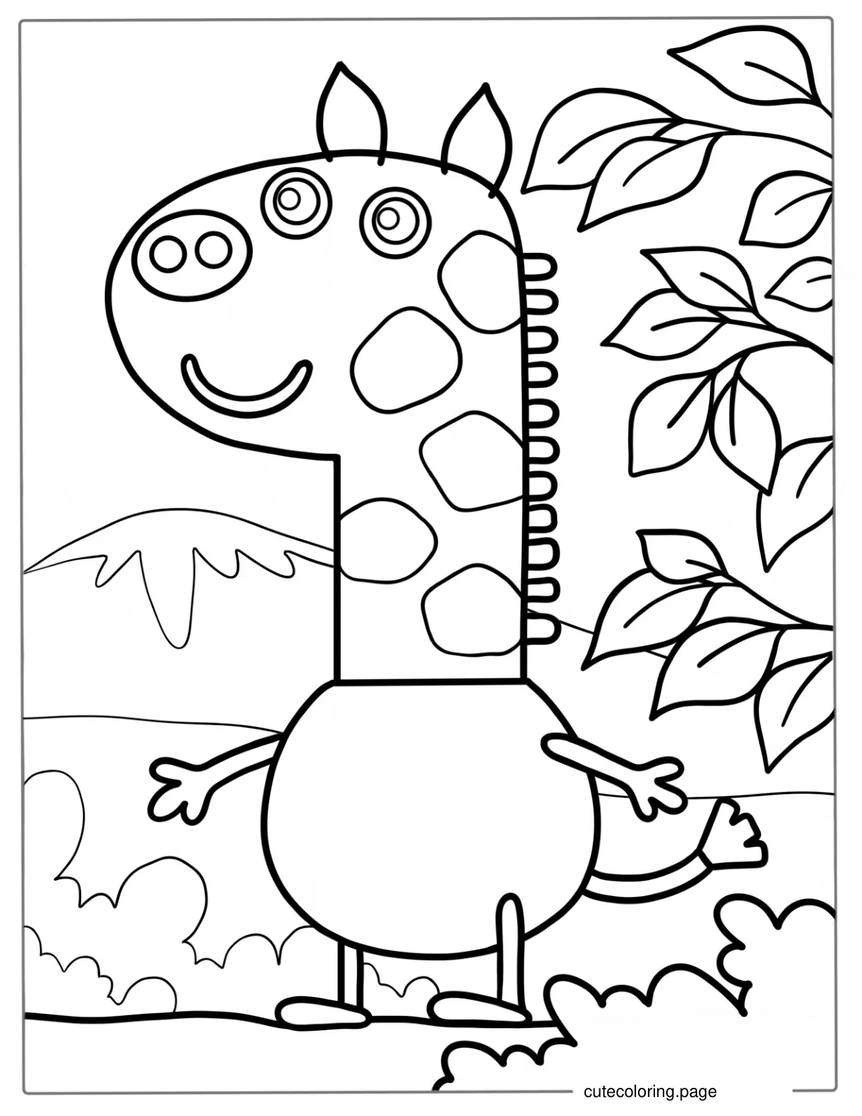 Gerald Giraffe From Peppa Pig To Color coloring page