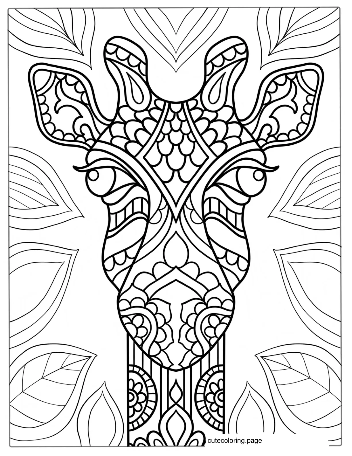 Giraffe Mandala Coloring Sheet coloring page