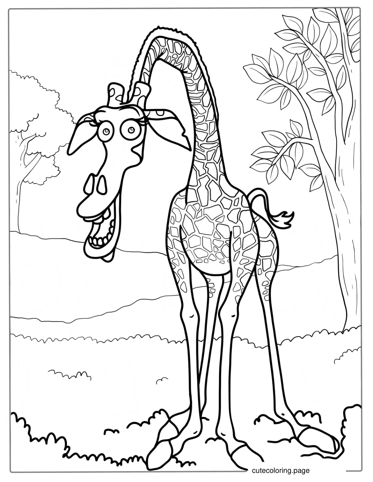 Melman Giraffe From Madagascar Coloring Page coloring page