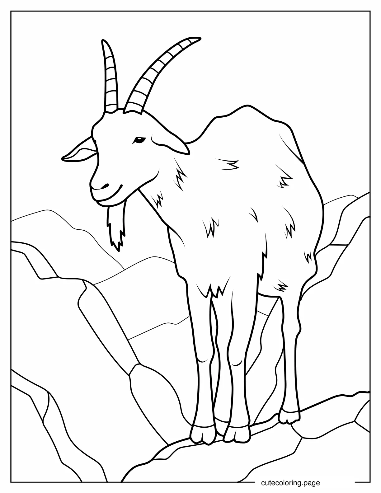 Coloring Page Of a Goat With Hairy Chin coloring page