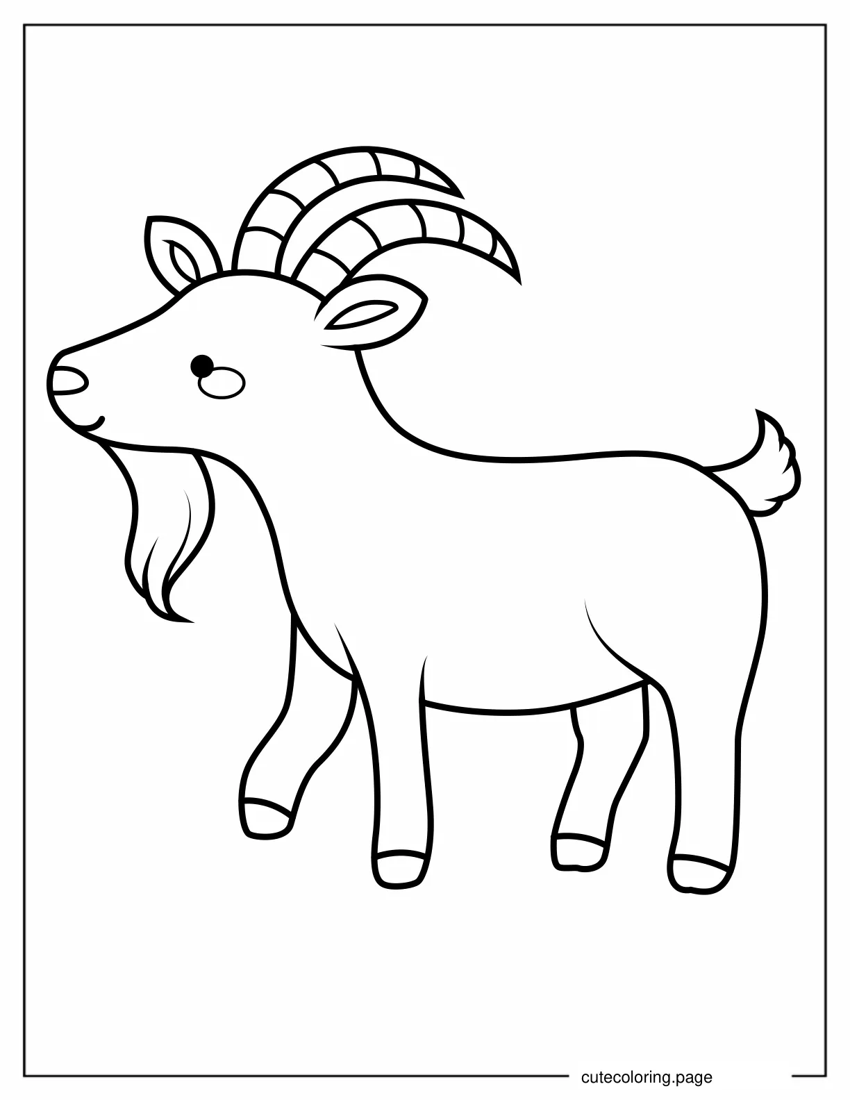 Easy Outline Of Goat To Color coloring page