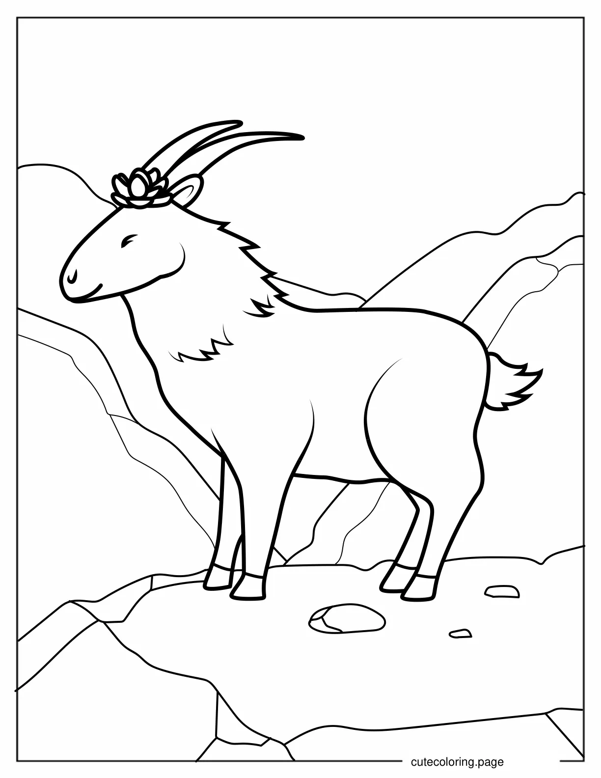 Mountain Goat With Sharp Horns coloring page