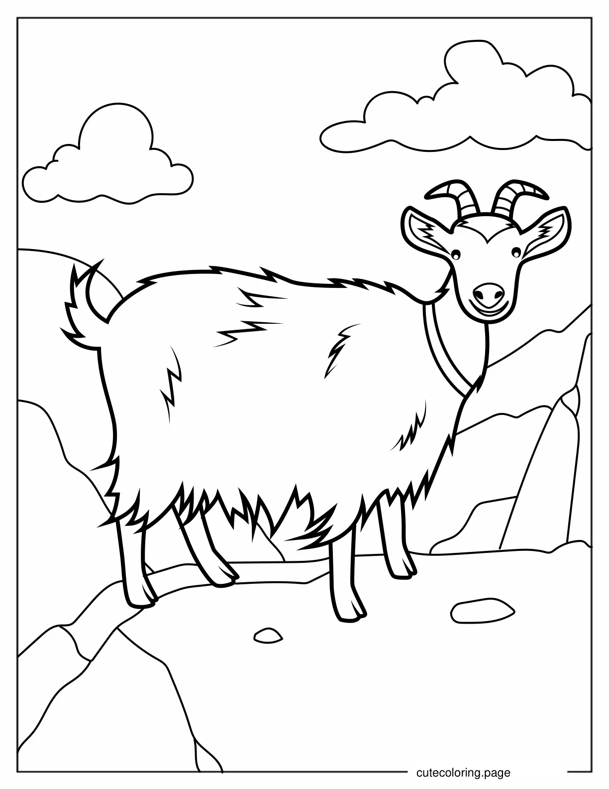 Shagging Looking Goat To Color coloring page