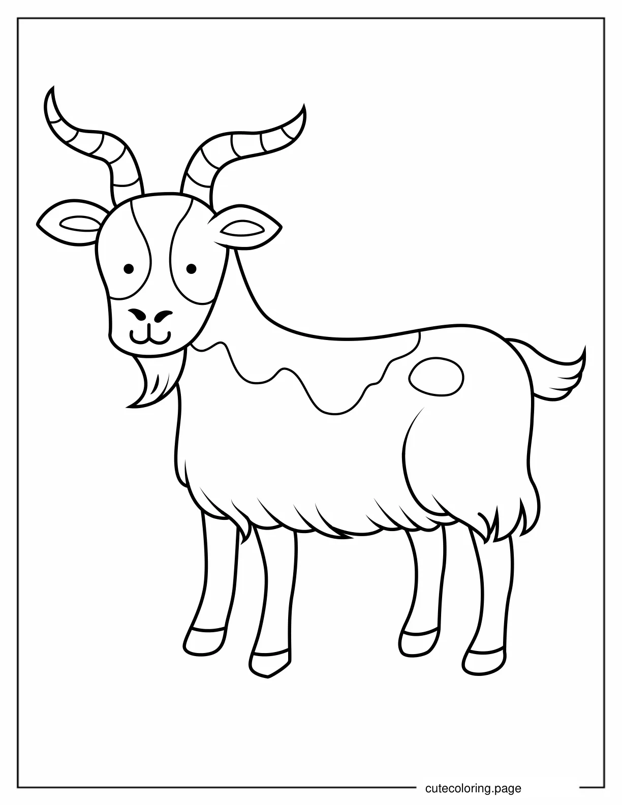 Simple Goat Coloring Sheet coloring page