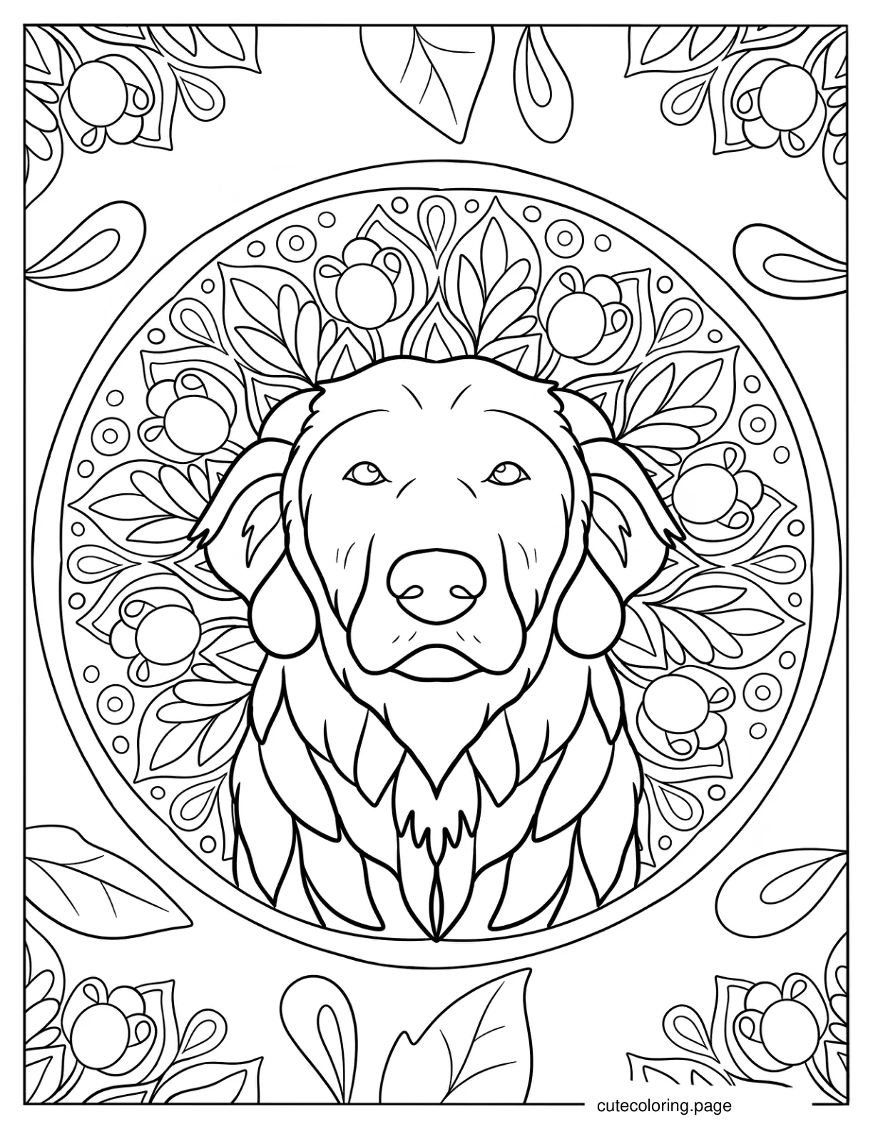 Golden Retriever Mandala coloring page