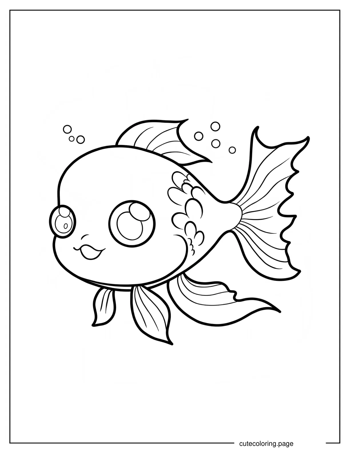 Chibi Goldfish Coloring Page For Preschoolers coloring page