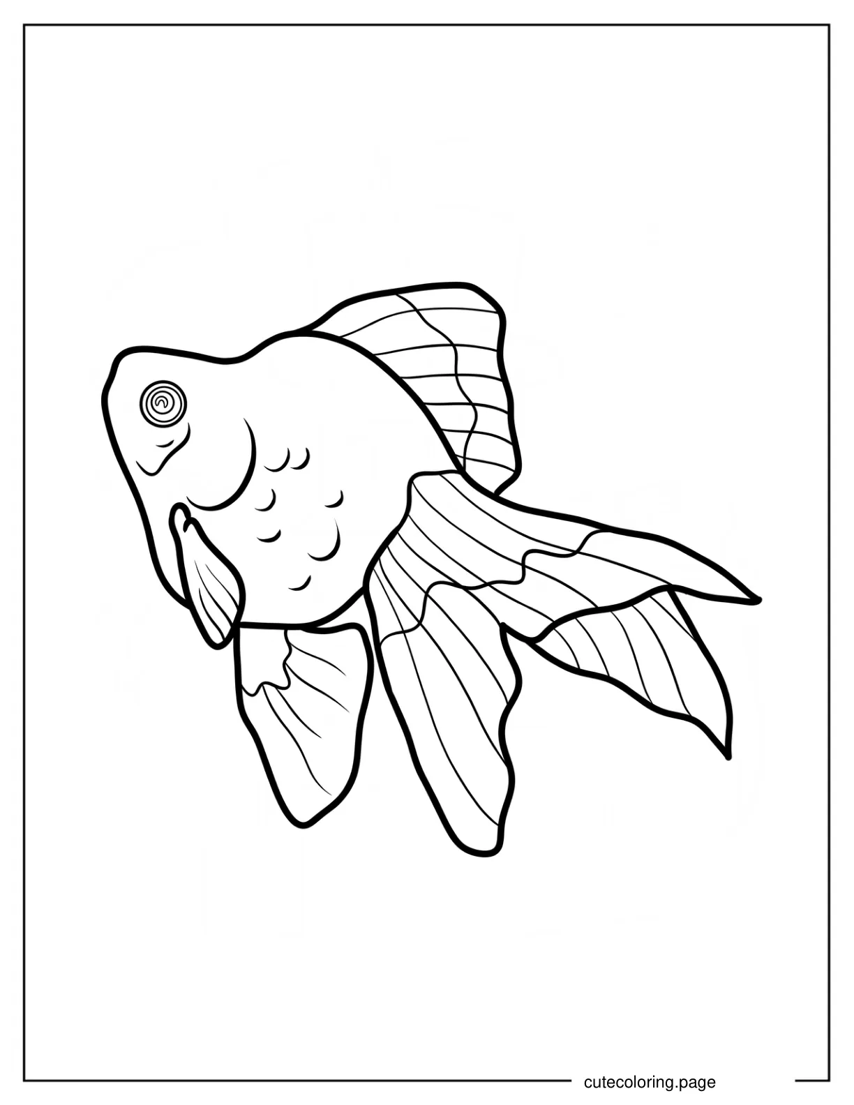 Easy Goldfish Outline Coloring Sheet coloring page