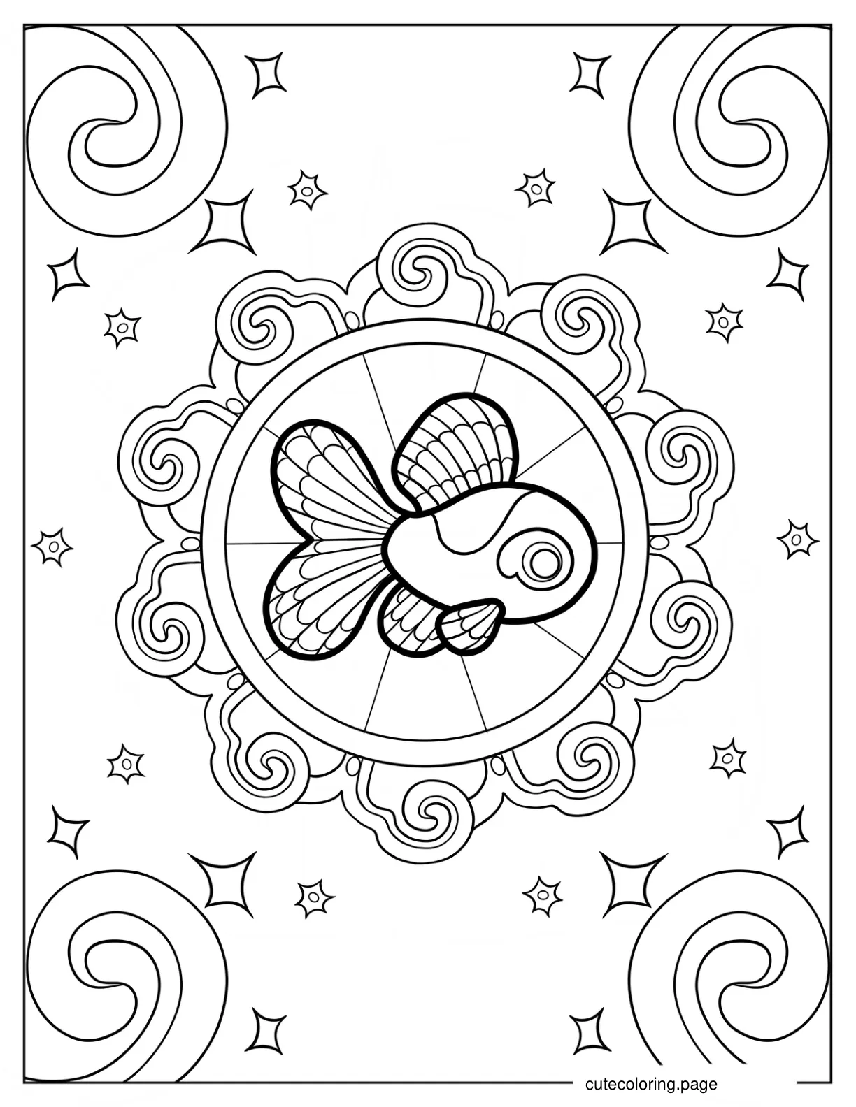 Goldfish Mandala coloring page