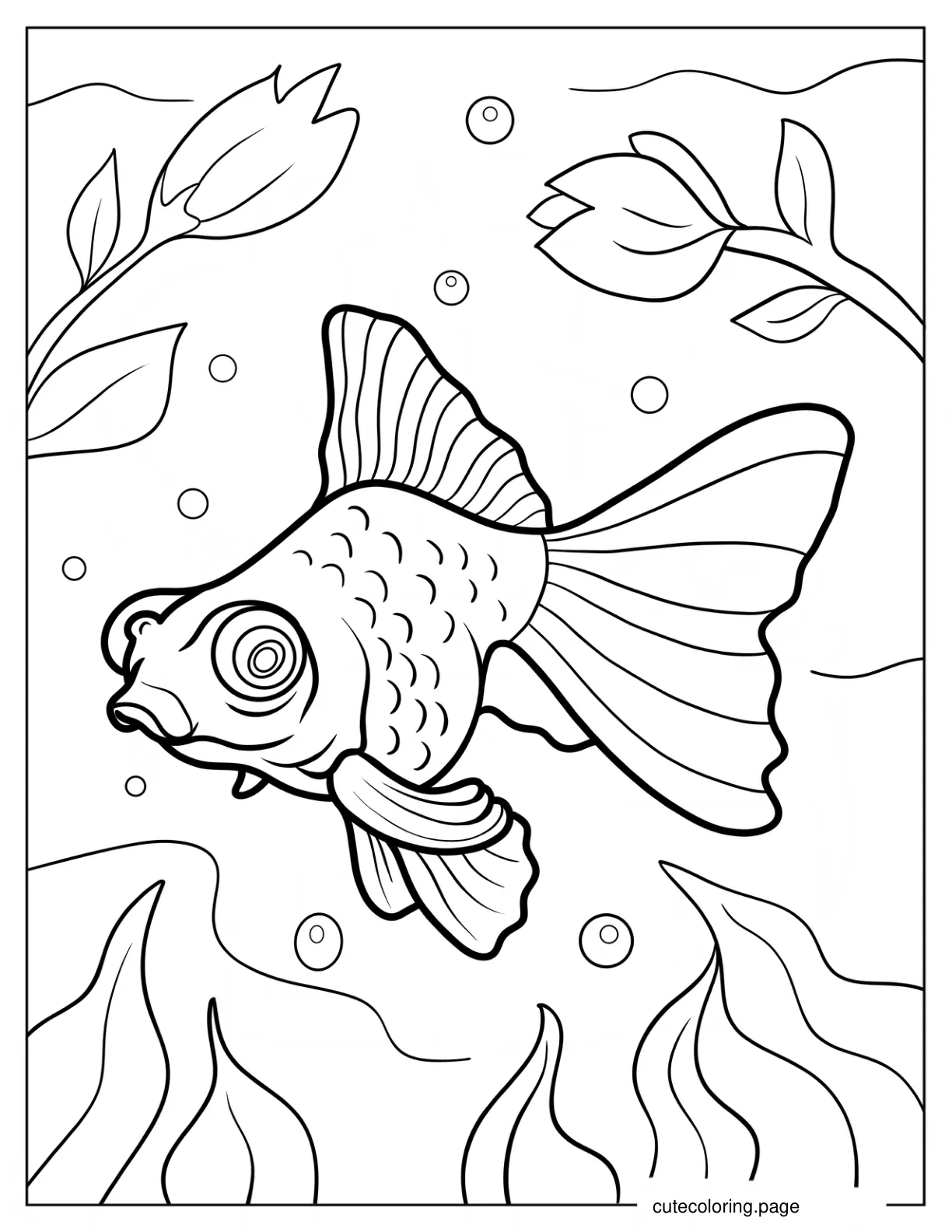 Goldfish With Large Eyes coloring page