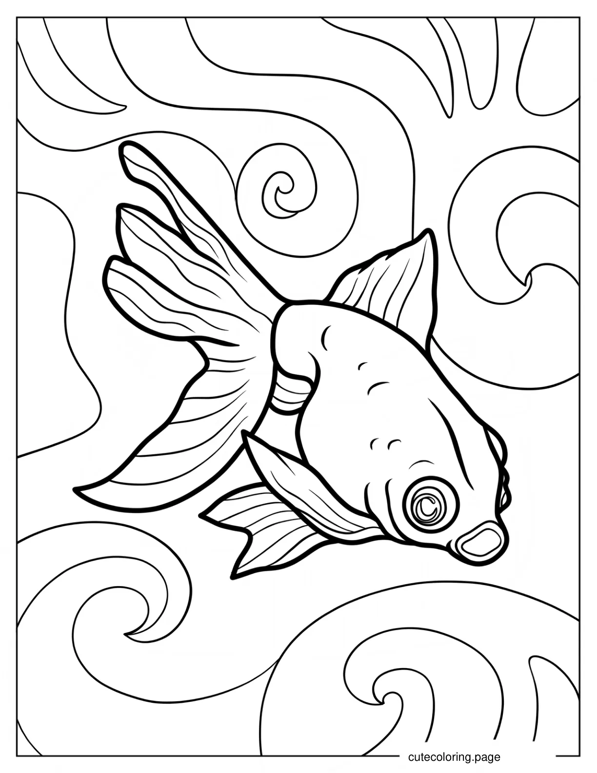 Panda Telescope Goldfish coloring page