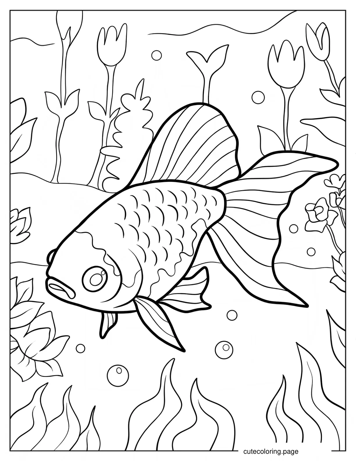 Scaly Goldfish Coloring Page coloring page