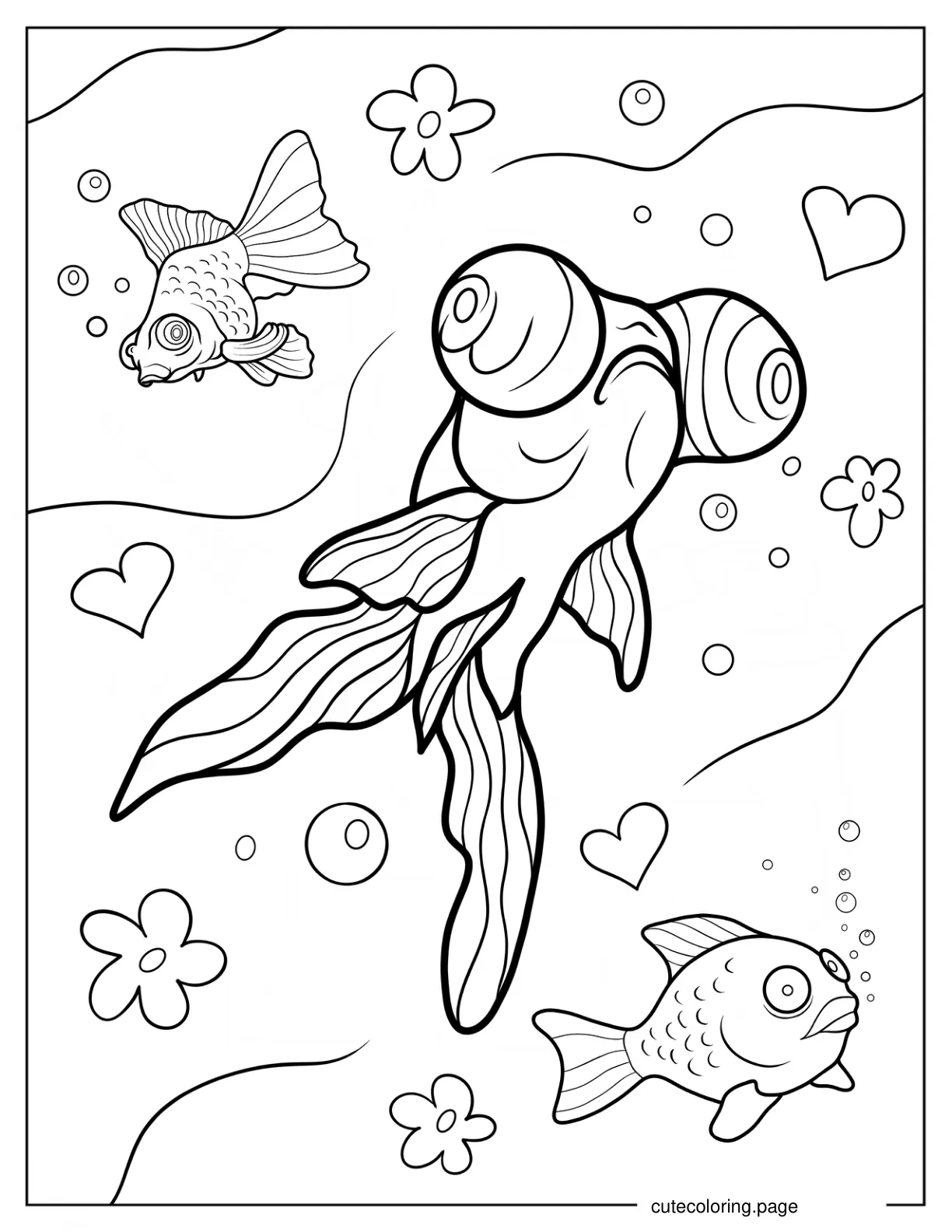 Telescope Goldfish coloring page