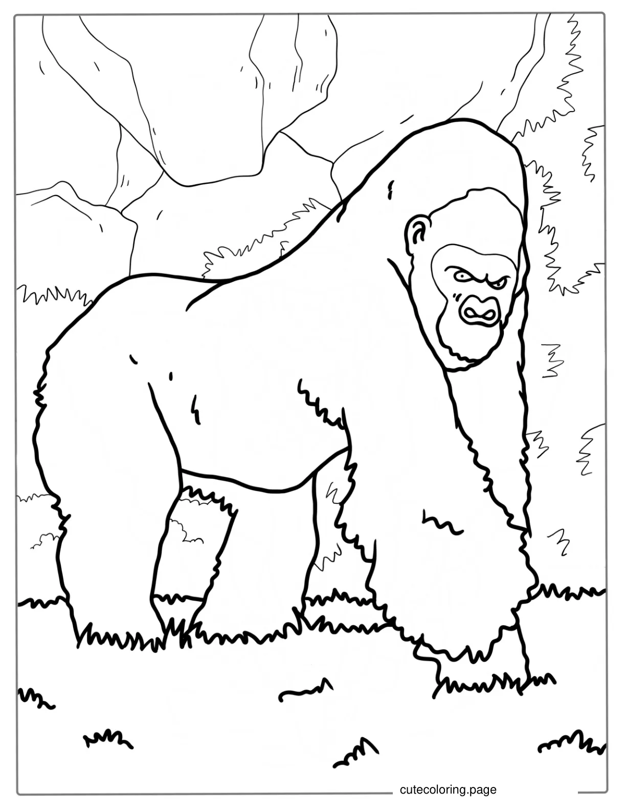 Big Silverback Gorilla Coloring Sheet coloring page