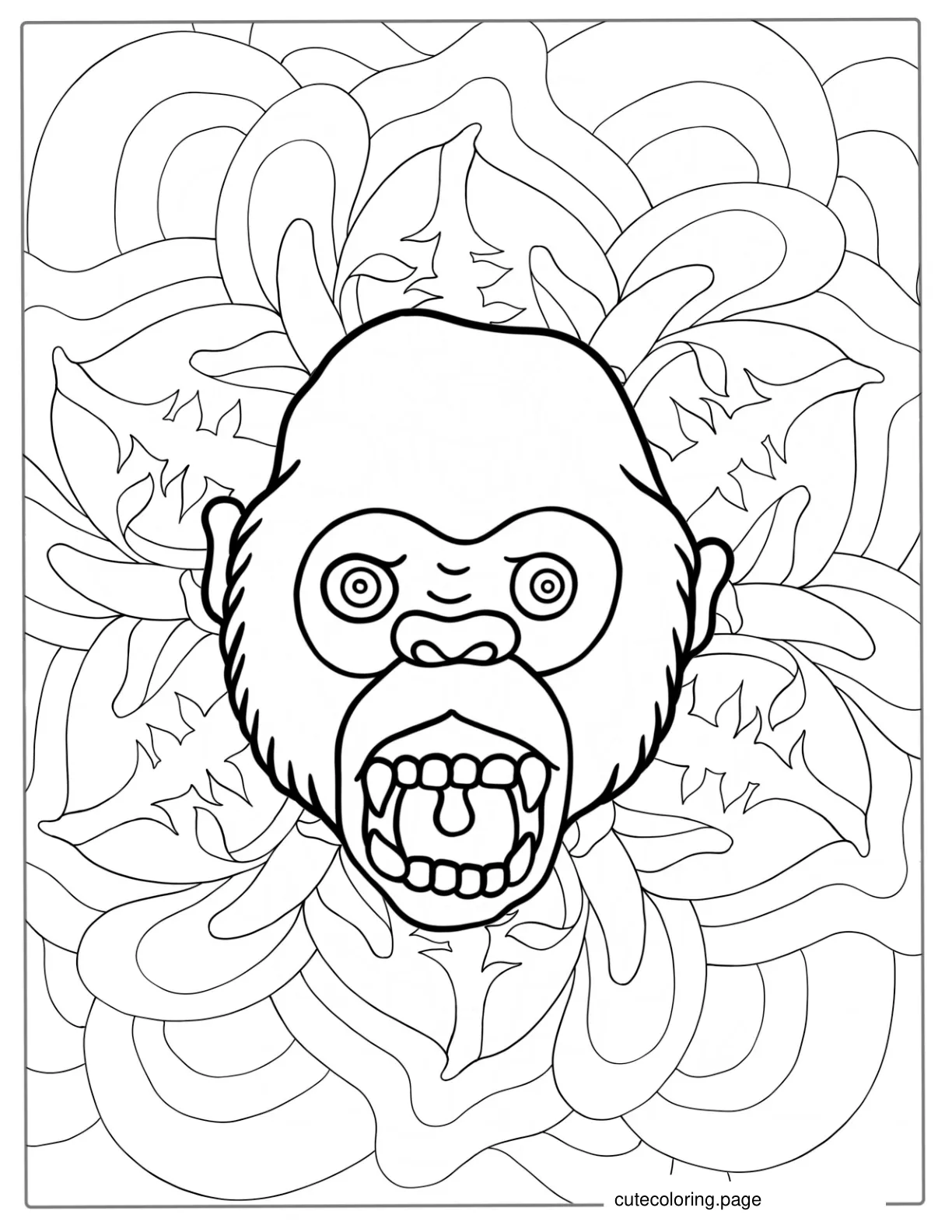 Coloring Page Of a Mandala Gorilla coloring page