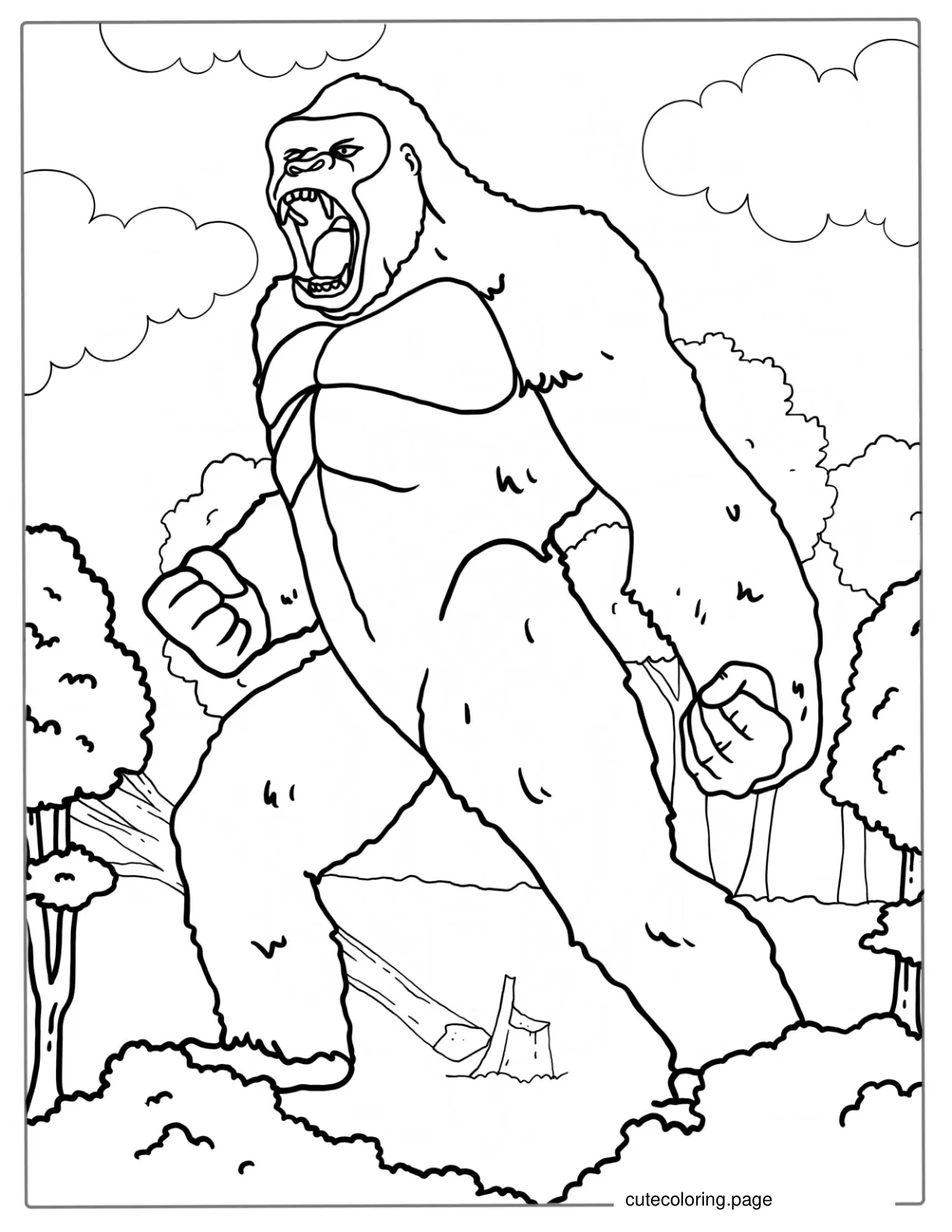 King Kong Gorilla Coloring Page coloring page