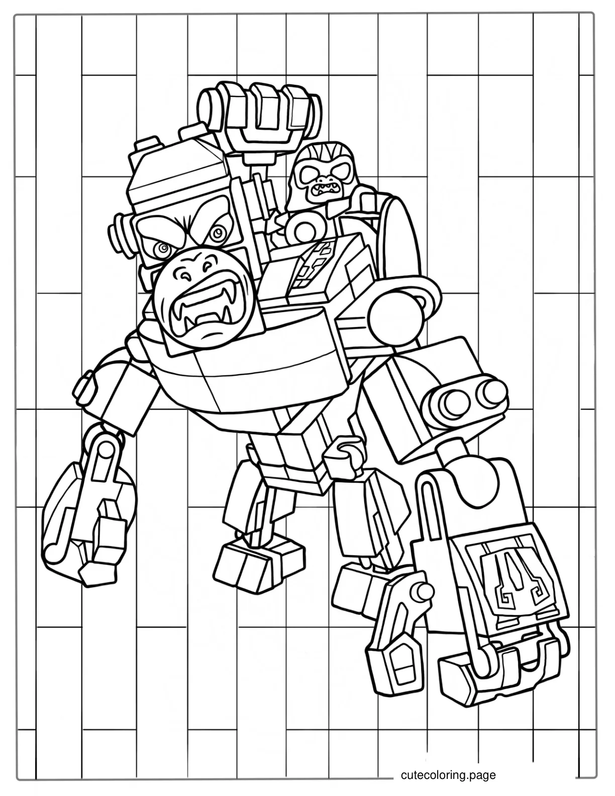 Lego Gorilla Coloring Page For Kids coloring page