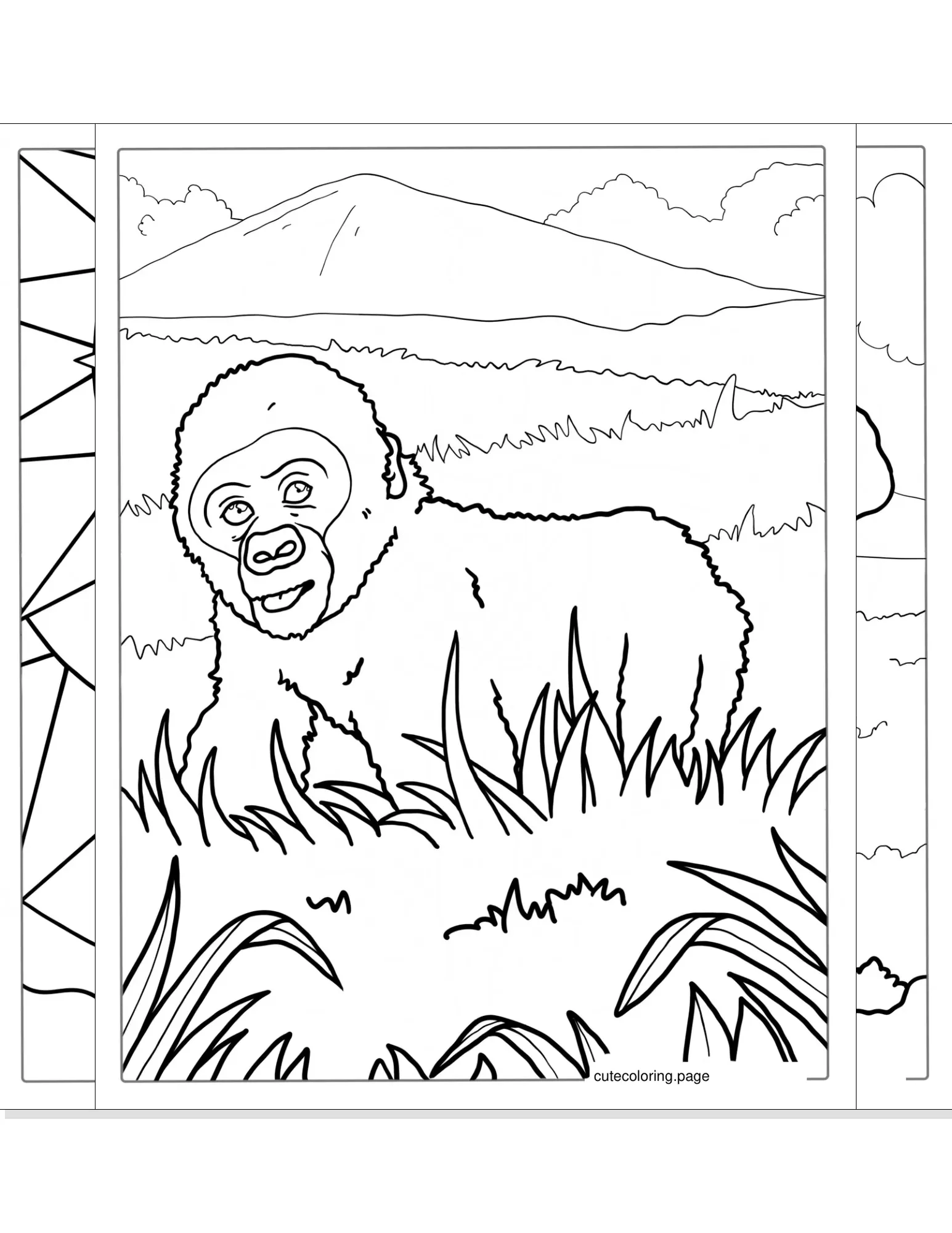 gorilla coloring pages coloring page